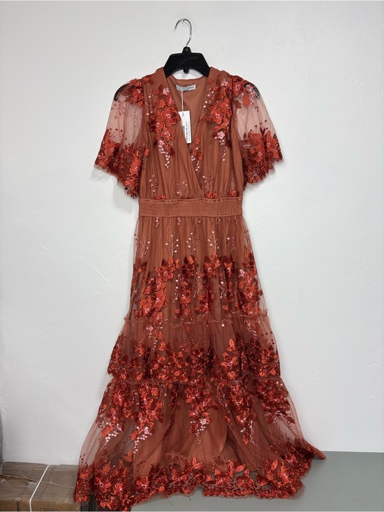 Baltic Born Dresses & Skirts - BalticBorn Lotte Embroidered Midi Dress NWT Rust Women's Medium Tiered Tulle